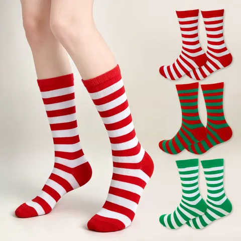 Unisex Striped Mid-Tube Socks Polyester Spandex Breathable Casual Socks For Holiday Party Cosplay Clothing