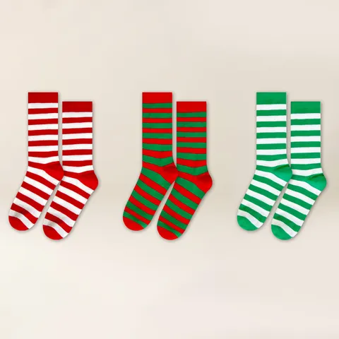 Unisex Striped Mid-Tube Socks Polyester Spandex Breathable Casual Socks For Holiday Party Cosplay Clothing