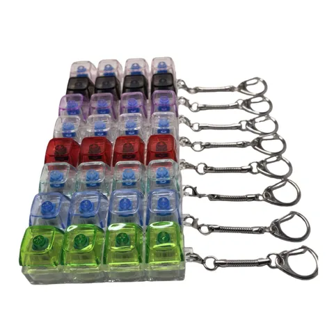Mechanical Keyboard Switch Tester Keychain 4 Key Clear Keycap Fidget Toy Stress Relief Portable Pendant Bag Charm