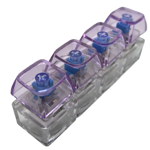 Mechanical Keyboard Switch Tester Keychain 4 Key Clear Keycap Fidget Toy Stress Relief Portable Pendant Bag Charm