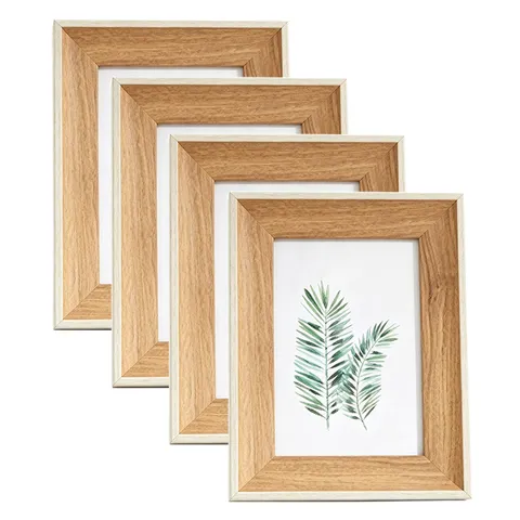 Juego de Collage de Marco de Fotos con Grano de Madera de Estilo Americano para Montaje en Pared y Sobremesa Marco PS