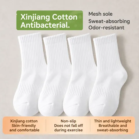 Unisex Cotton Blend Athletic Sports Socks Breathable Deodorant Short Mid Long Tube Casual Daily Wear Socks