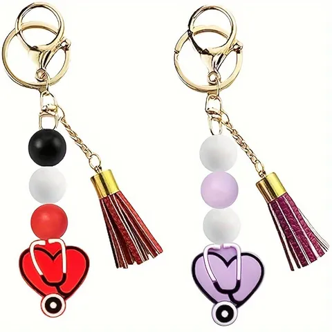 Cuentas de Estetoscopio de Silicona DIY Accesorios Cadena Chupete Mordedor Hechos a Mano Colgante Corazón Dibujos Joyería Piezas