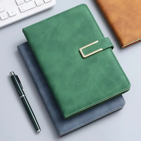 A5 Carnet D'affaires Boucle Magnétique Journal Cuir PU Couverture Rigide 240 Pages Bureau Écriture Bloc-Notes Coffret Cadeau