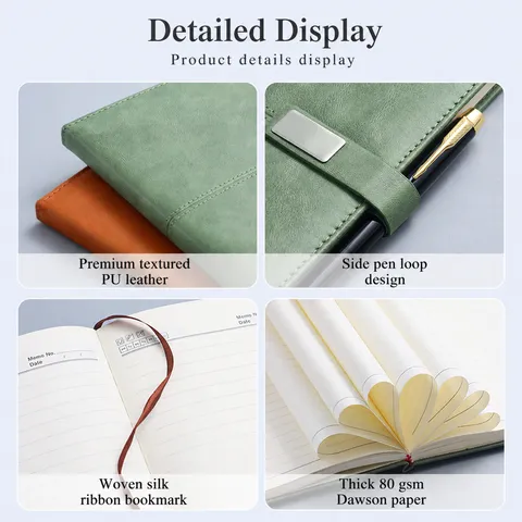 A5 Carnet D'affaires Boucle Magnétique Journal Cuir PU Couverture Rigide 240 Pages Bureau Écriture Bloc-Notes Coffret Cadeau