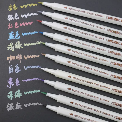 Bolígrafo de Pintura con Pincel Metálico STA Rotulador de Color Metálico Impermeable Para Scrapbooking DIY Diario Dibujo Arte