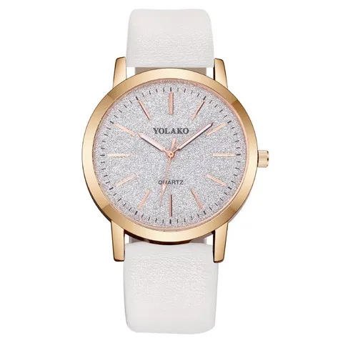 Fashion Glitter Starry Sky Dial Quartz Watch For Women Luxury Alloy Case PU Leather Strap Casual Wristwatch