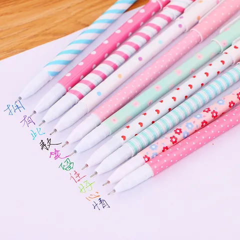 Penna Gel Colorata Carina del Cartone Animato Cancelleria dello Studente Trasparente Portatile Penne di Scrittura Forniture per Ufficio