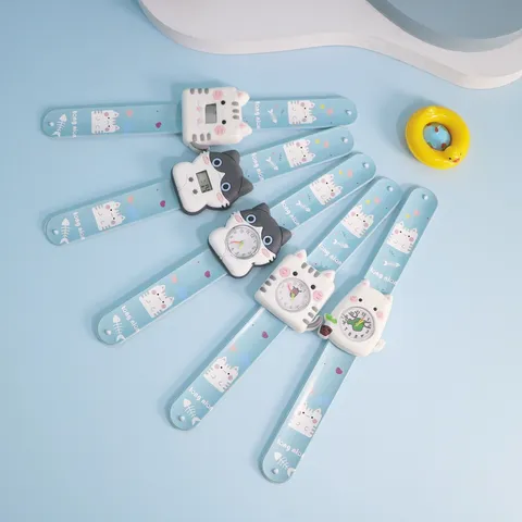 Kids Cute Cartoon Silicone Quartz Slap Watch Children Slap Band Wristwatch For Boys And Girls Daily Casual Accessory