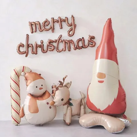 Globos de Papel de Aluminio Mate de Navidad Papá Noel Muñeco de Nieve Reno Árbol de Navidad Fiesta Decoración