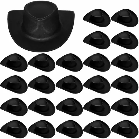 Mini Cappello da Cowboy in Plastica Miniatura Cappello Jazz Bambola Torta Regalo Decorazione Accessori Artigianato Fai da Te Festa Ornamenti in Miniatura