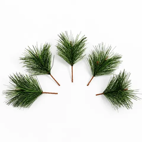 Aghi di Pino Artificiali Rami di Pino PVC Finto Foglie Verdi Natale Ghirlanda Artigianale Accessori Fai da Te