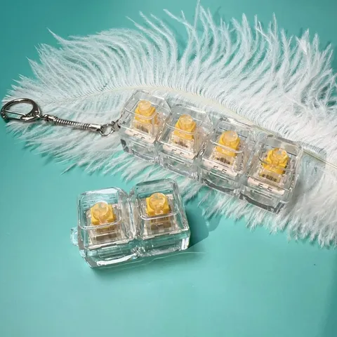 Porte-Clés Jouet Anti-Stress Transparent pour Interrupteur de Clavier Mécanique PC Clair Dissipateur de Stress