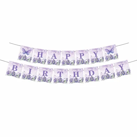 Lavendel Schmetterling Party Geschirr Pappteller Becher Servietten Tischdecke Banner Geburtstag Partybedarf