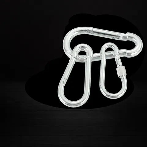Multifunctional Stainless Steel And Galvanized Iron Spring Snap Hook Carabiner With Screw Nut And Eye Ring For Outdoor Camping Hiking