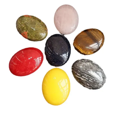 Cabochon Ovale in Pietra Semipreziosa di Cristallo Naturale Retro Piatto DIY Creazione di Gioielli