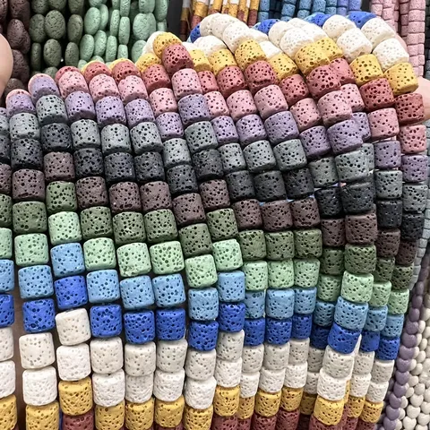 Volcanic Stone Barrel Beads Aromatherapy Essential Oil Spacer Loose Beads For DIY Handcrafted Jewelry Making Craft