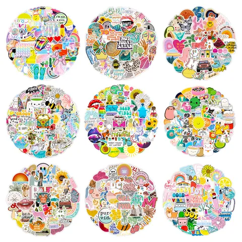 Cute VSCO Aesthetic Graffiti Waterproof Vinyl Stickers Pack For Scrapbook Journal Laptop Luggage Skateboards Decals