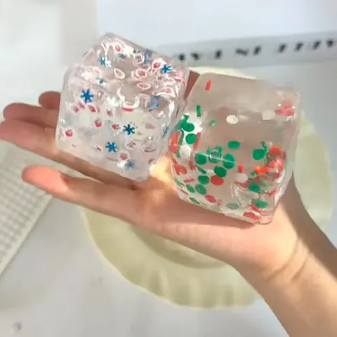 Kerst Beperkt Maltose IJsblokje Squishy Speelgoed Transparant Stressverlichting Fidget Toy Festival Cadeau