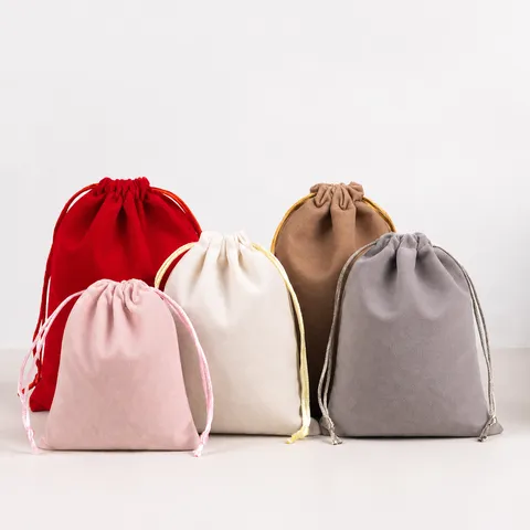 Velvet Drawstring Jewelry Pouch Storage Bag Soft Gift Packaging Bags For Earring Ring Earphone Small Items Organizer