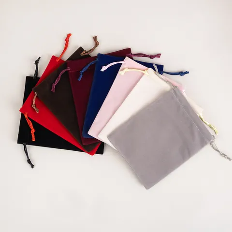 Velvet Drawstring Jewelry Pouch Storage Bag Soft Gift Packaging Bags For Earring Ring Earphone Small Items Organizer