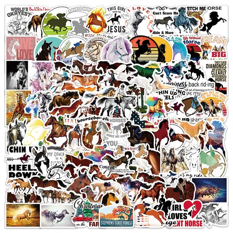 Horse Equestrian Waterproof Vinyl Stickers Decals For Laptop Luggage Skateboard Water Bottle Craft Decoration
