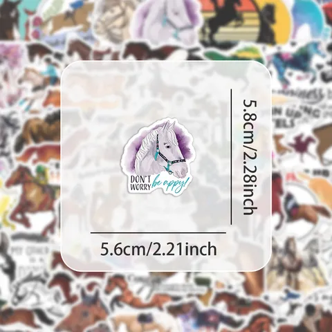 Horse Equestrian Waterproof Vinyl Stickers Decals For Laptop Luggage Skateboard Water Bottle Craft Decoration