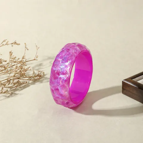 Fashion Resin Irregular Chameleon Surface Bracelet Women Geometric Colorful Glossy Bangle
