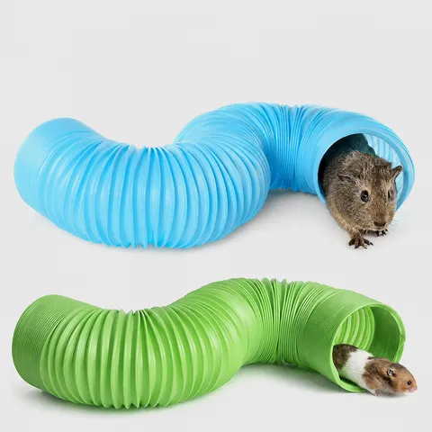 Giocattolo per criceti per animali domestici Tunnel retrattile in plastica Chinchilla Furetto Pista da corsa Tubo da masticare espandibile Forniture per animali domestici