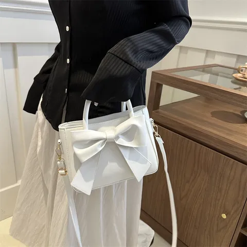 Γυναικείου Ώμου και Crossbody Τσάντα από PU Δέρμα με Φιόγκο Μικρή Τετράγωνη Τσάντα Καθημερινός Συνδυασμός