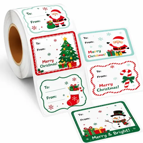 Weihnachtsgeschenk Etikett Aufkleber Selbstklebend Feiertag Geschenkverpackung Abziehbilder Weihnachtsmann Schneemann