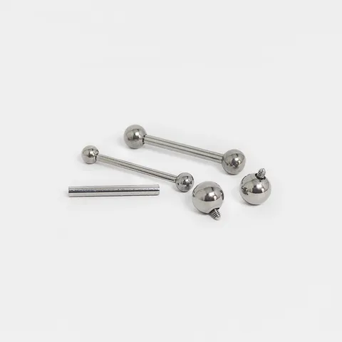 Gioielli per Piercing Corporeo in Lega di Titanio ASTM F136 Bilanciere Dritto Lingua Labbro Orecchio Cartilagine Anello