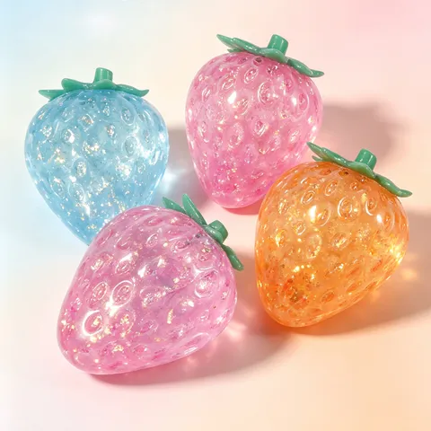 Χαριτωμένο Παιχνίδι Squishy Φράουλας με Γυαλιστερό Σχεδιασμό Αισθητηριακό Παιχνίδι για Ανακούφιση από το Άγχος