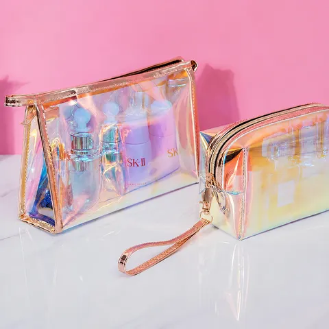 Transparante Iridiserende Laser TPU Cosmetische Tas Waterdichte Draagbare Reizen Make-up Tas Organisator