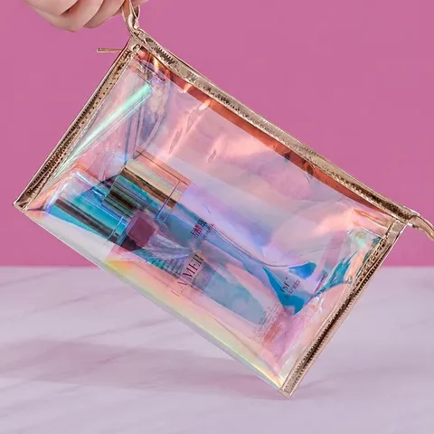 Transparante Iridiserende Laser TPU Cosmetische Tas Waterdichte Draagbare Reizen Make-up Tas Organisator