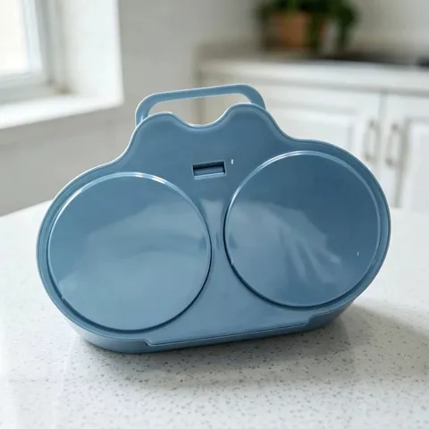 Hervidor de Huevos para Microondas Doble Cavidad Plástico Cocedor de Huevos Material PP de Grado Alimentario Herramienta de Cocina Blanco Gris Oscuro