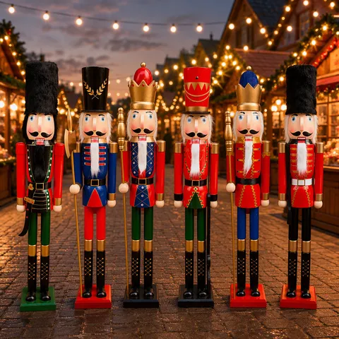 Large Wooden Nutcracker King Soldier Doll Ornament Traditional Christmas Figurine Decor For Home Party Scene Decoration