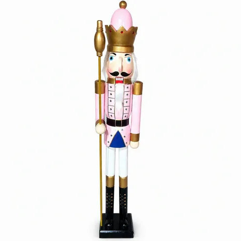 Giant Life-Size Wooden Nutcracker Soldier Statue Large Outdoor Indoor Christmas Ornament For Hotel Cafe Bar Decor
