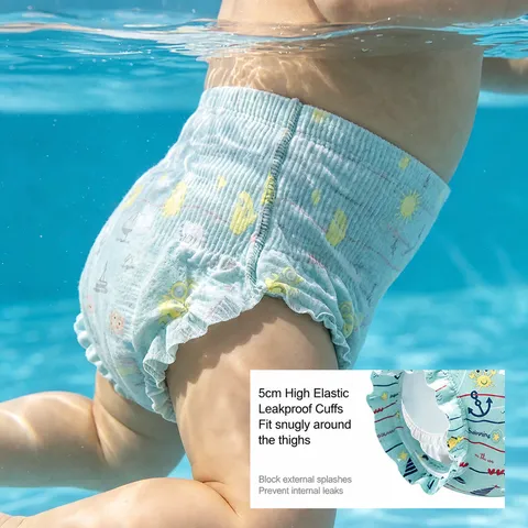 Pañales de Natación Desechables Uber Bear para Bebé Impermeables de Tela No Tejida a Prueba de Fugas Dibujos Animados Náutico