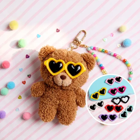 Mini Occhiali Da Sole A Forma Di Cuore Resina Flatback DIY Accessori Per Bambole Giocattolo Decorazione Custodia Telefono