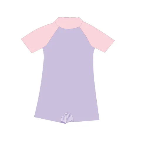 Girls One Piece Swimsuit Flamingo Unicorn Swan Print Ruffle Trim Short Long Sleeve Kids Swimwear With Swimming Cap