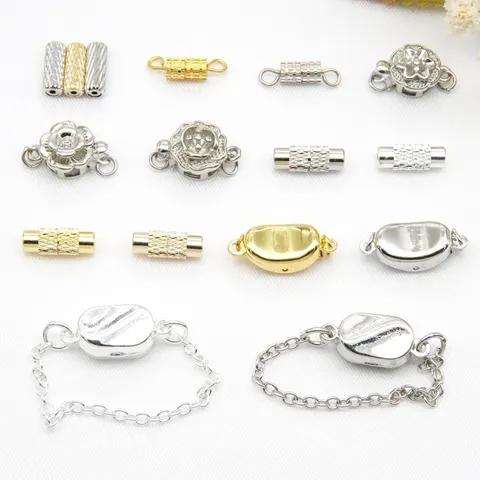 Koper DIY Sieradenonderdelen Rozenbloem Sluiting Gouden Staaf Connector Ketting Parelketting EindStift Sluiting
