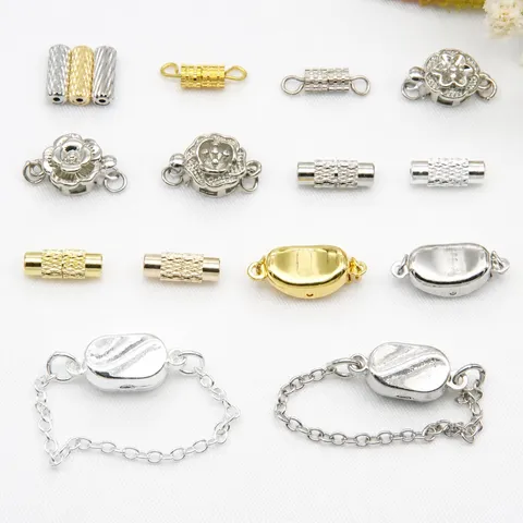 Koper DIY Sieradenonderdelen Rozenbloem Sluiting Gouden Staaf Connector Ketting Parelketting EindStift Sluiting