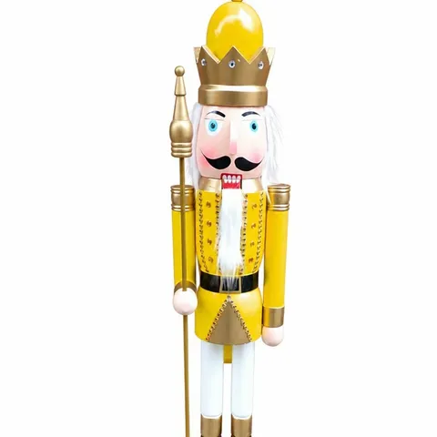 1.2M Large Christmas Nutcracker Wooden Puppet Hand Painted Standing Ornament For Home Xmas Scene Decoration Modern Gift