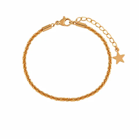 Minimalist Stainless Steel Star Charm Bracelet Gold Rose Gold Silver Color Popcorn Chain Sparkling Jewelry For Women Gift