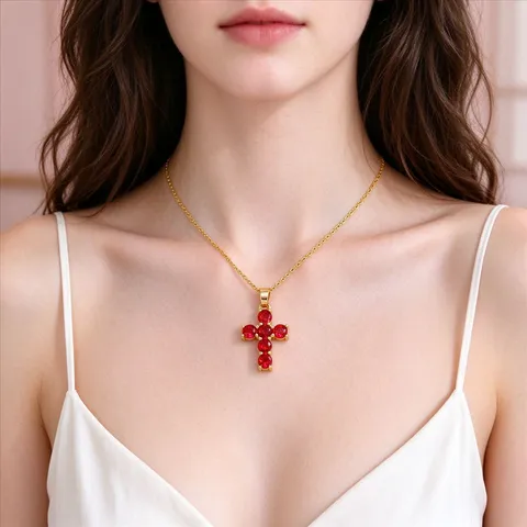 18K Verguld Koperen Geboortesteen Kruis Hanger Halsketting Kleine Strass Religieuze Kruis Sieraden Voor Vrouwen Verjaardagscadeau