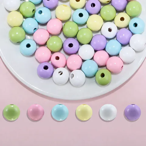 Cuentas Sueltas de Madera Coloridas Serie de Pascua de Primavera Cuentas de Madera Sólidas para Niños Manualidades de Joyería DIY