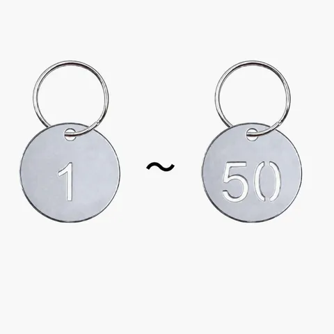 Stainless Steel Numbered Key Tags Hollow Identification Labels Round Numbered ID Tags For Lockers Gym Keys Asset Management