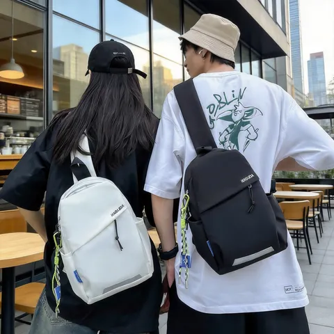 Unisex Leichte Nylon Brusttasche Casual Wasserdichte Crossbody Umhängetasche Outdoor Sport Reisen Kleiner Rucksack