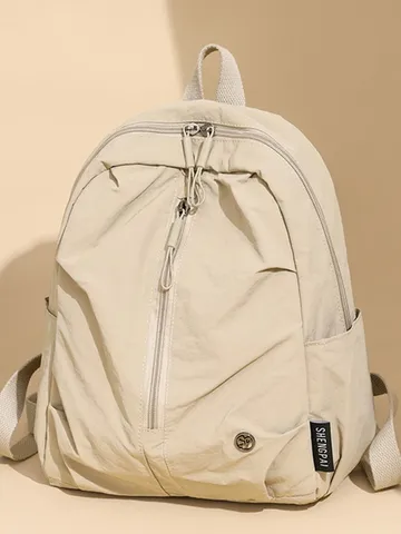 Vintage Corduroy Outdoor Backpack Lightweight Casual Solid Color School Bag For Men Women Retro Travel Hiking Backpack